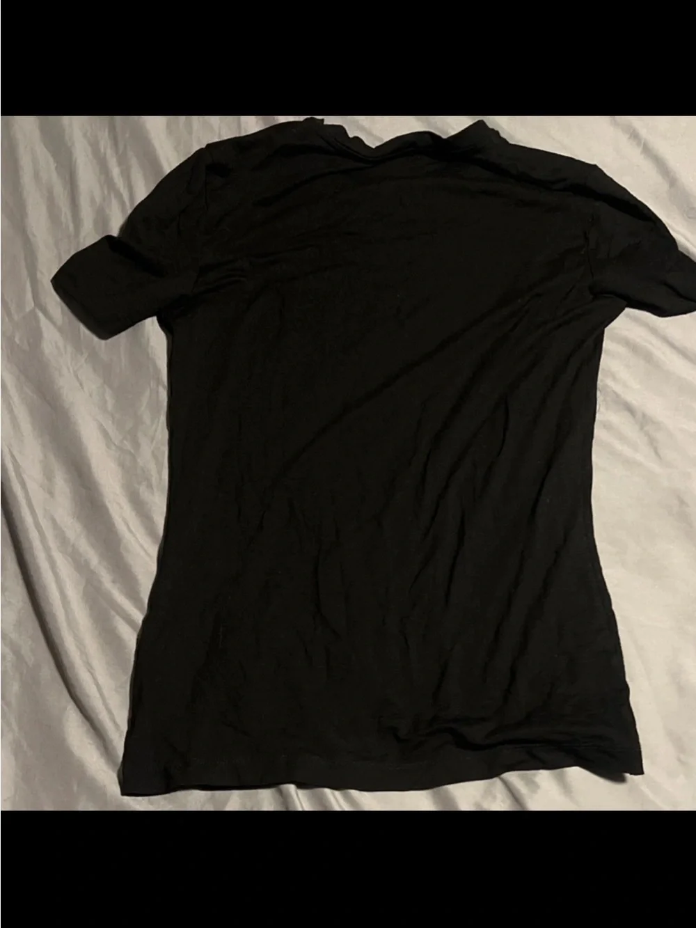 Versace Black Tee with White Medusa Crest and Lilac Script